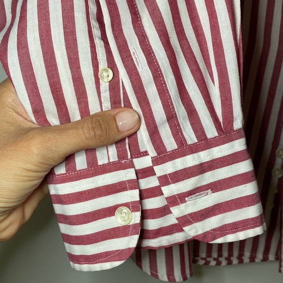 Red striped button down - Picture 2 of 10